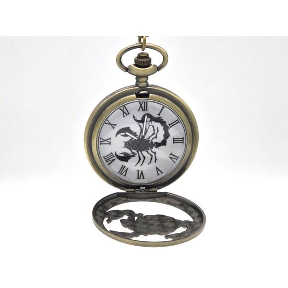 Scorpion Pocket Watch NEW Vintage Bronze Finish Gift Insect Graduation Promotio - Picture 2 of 9